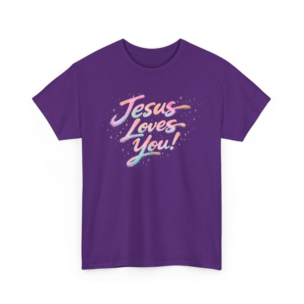 Jesus Loves You Retro Christian T-Shirt | Inspirational Faith Graphic Tee | Unisex Heavy Cotton Shirt
