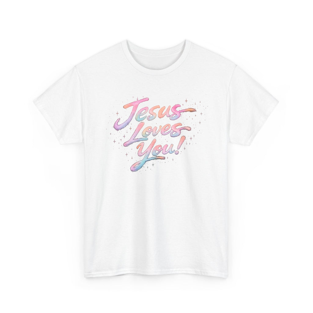 Jesus Loves You Retro Christian T-Shirt | Inspirational Faith Graphic Tee | Unisex Heavy Cotton Shirt