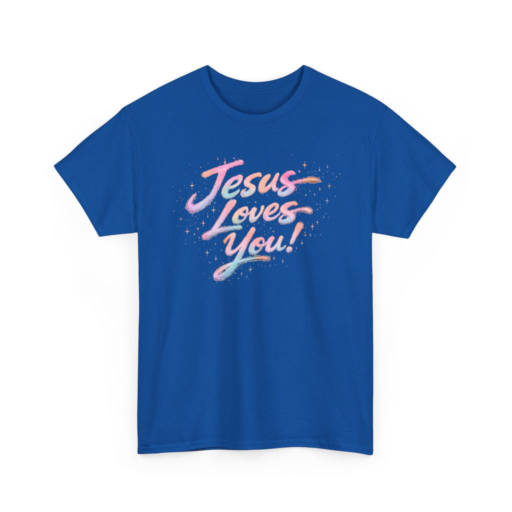 Jesus Loves You Retro Christian T-Shirt | Inspirational Faith Graphic Tee | Unisex Heavy Cotton Shirt